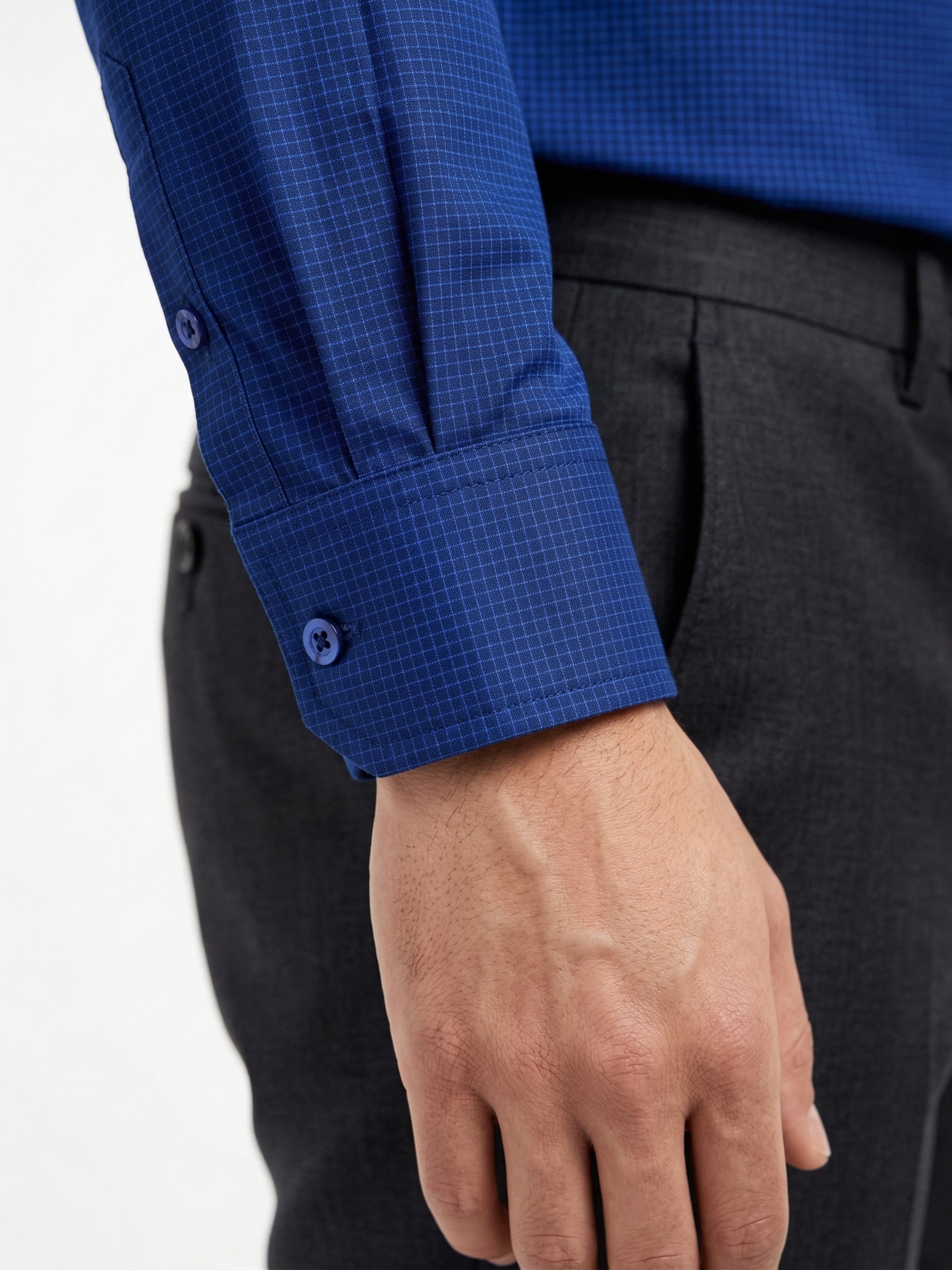 Camisa Social Masculina Azul Turquesa Xadrez