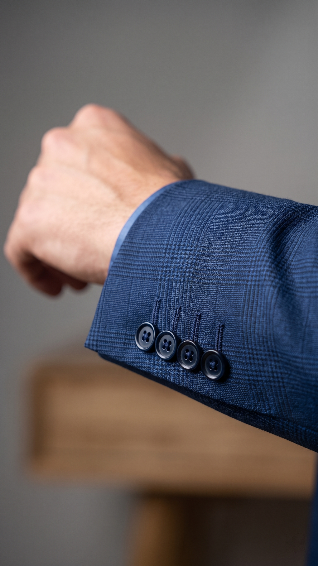 Costume Poliviscose Azul Quadrile