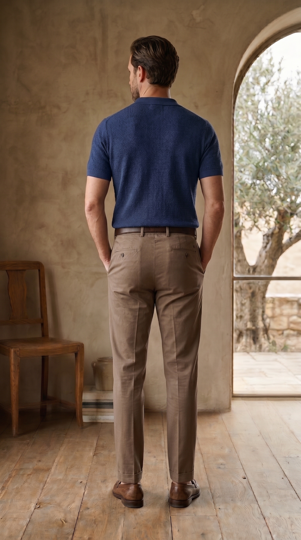 Calça Sarja Masculina Caqui