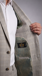 Costume Poliviscose Príncipe de Gales Bege