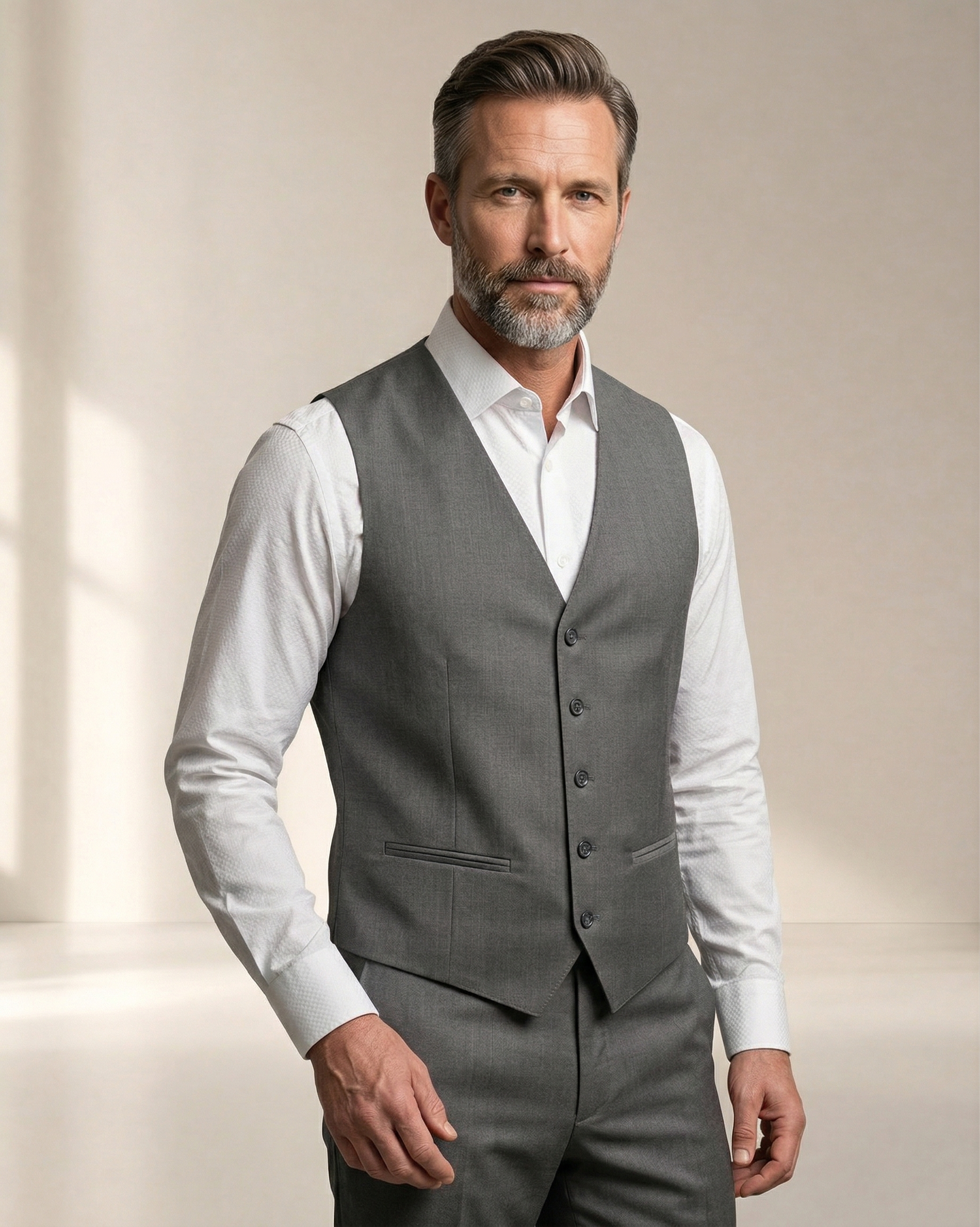 Terno Poliéster Premium Cinza Médio