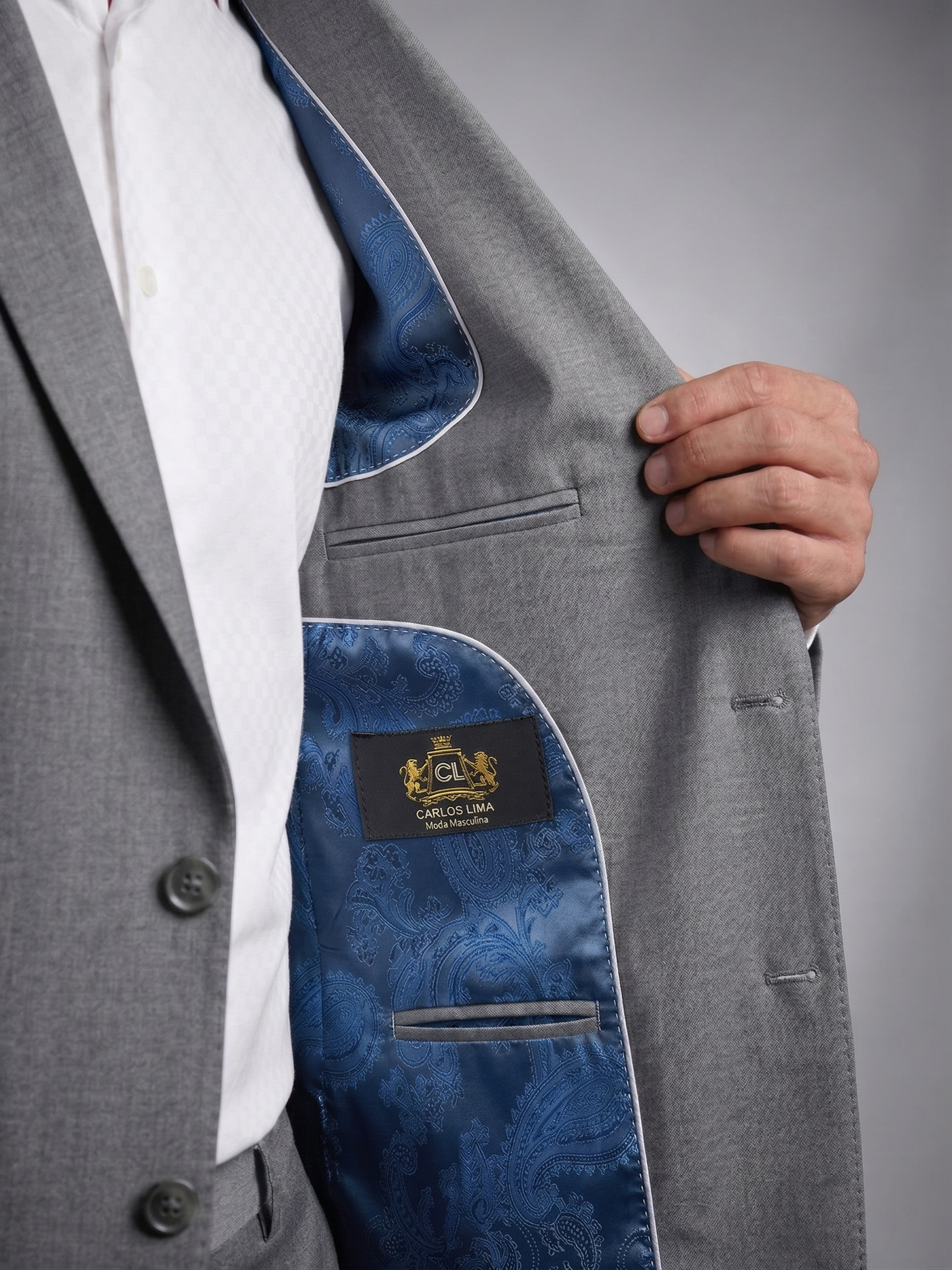 Costume Poliviscose Cinza Médio