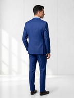 Costume Poliviscose Lapela de Bico Italiano Azul Bic