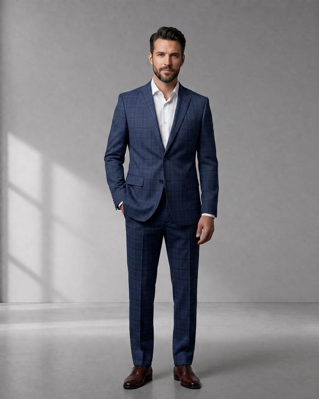 Costume Poliviscose Azul Quadrile