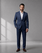 Costume Poliviscose Azul Quadrile