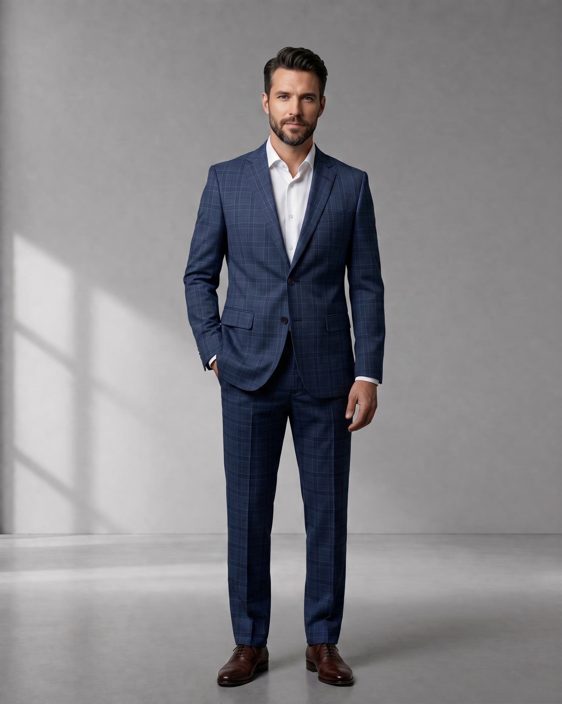 Costume Poliviscose Azul Quadrile