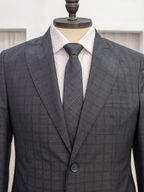 Costume Poliviscose Lapela de Bico Italiano Cinza Chumbo Quadrile