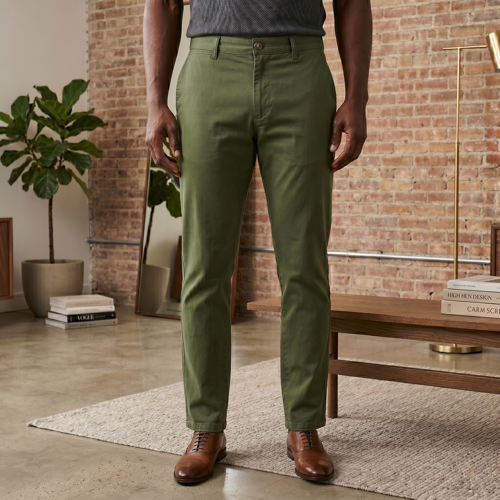 Calça Sarja Masculina Verde