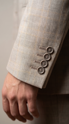 Costume Poliviscose Príncipe de Gales Bege