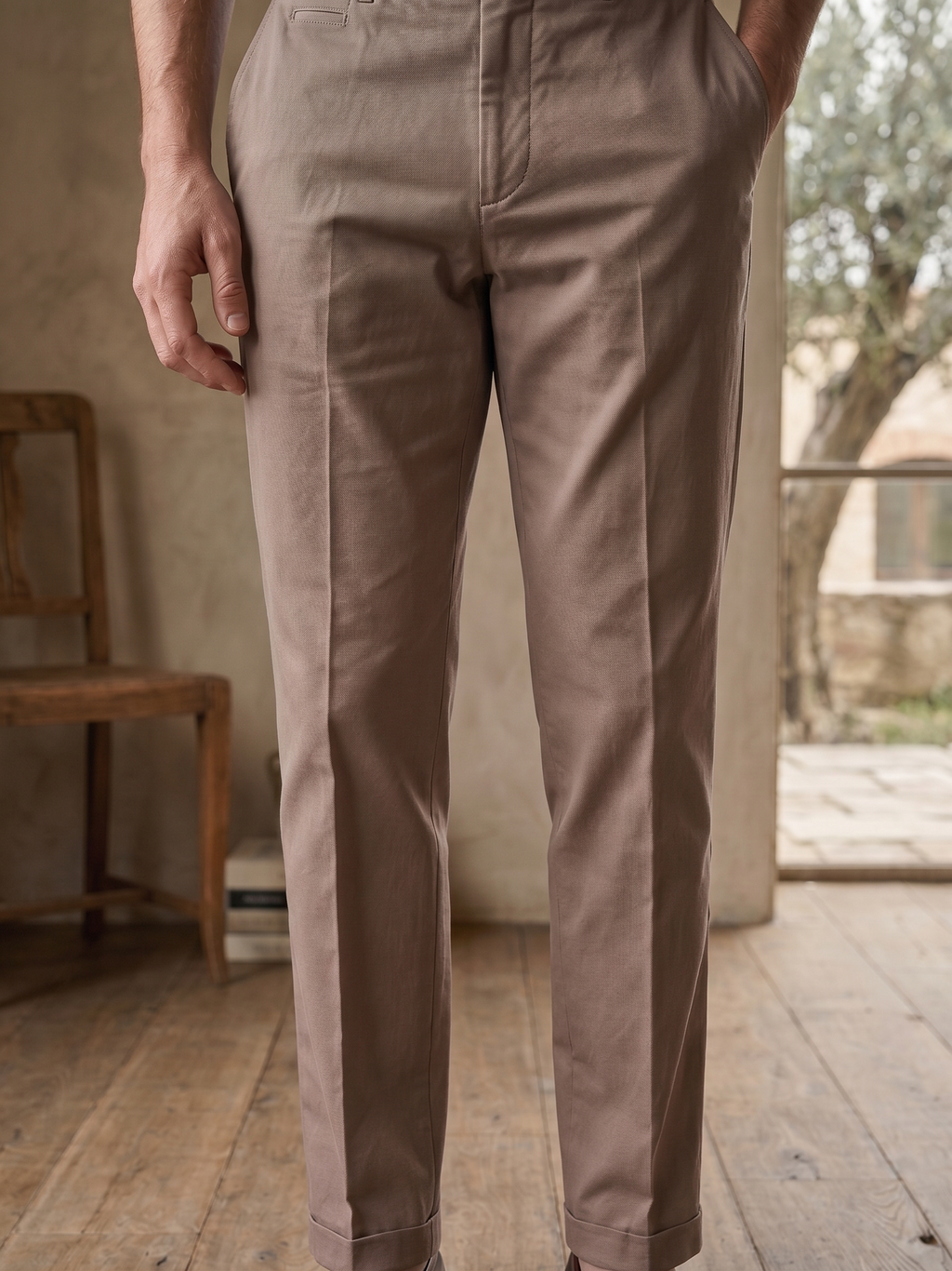 Calça Sarja Masculina Caqui