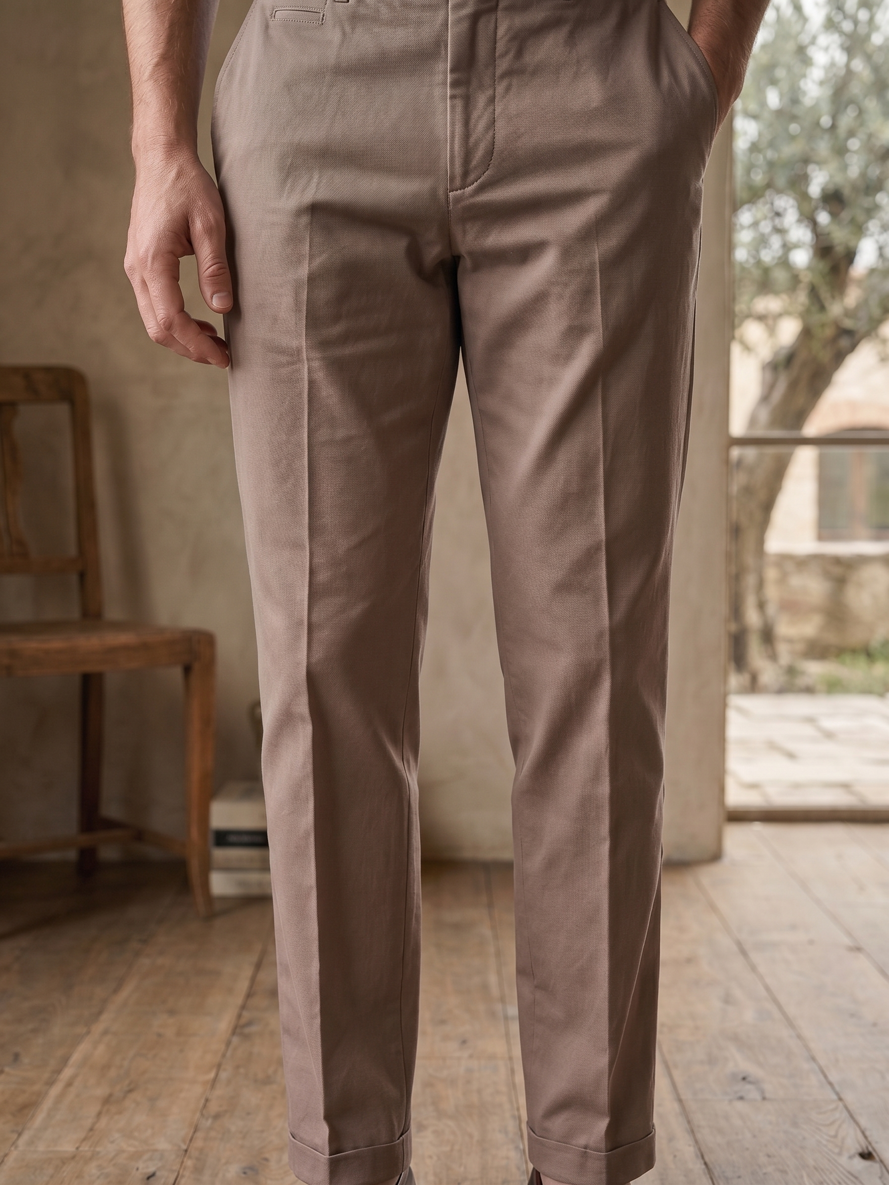 Calça Sarja Masculina Caqui