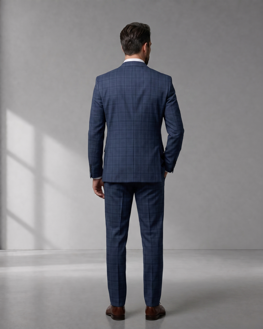 Costume Poliviscose Azul Quadrile