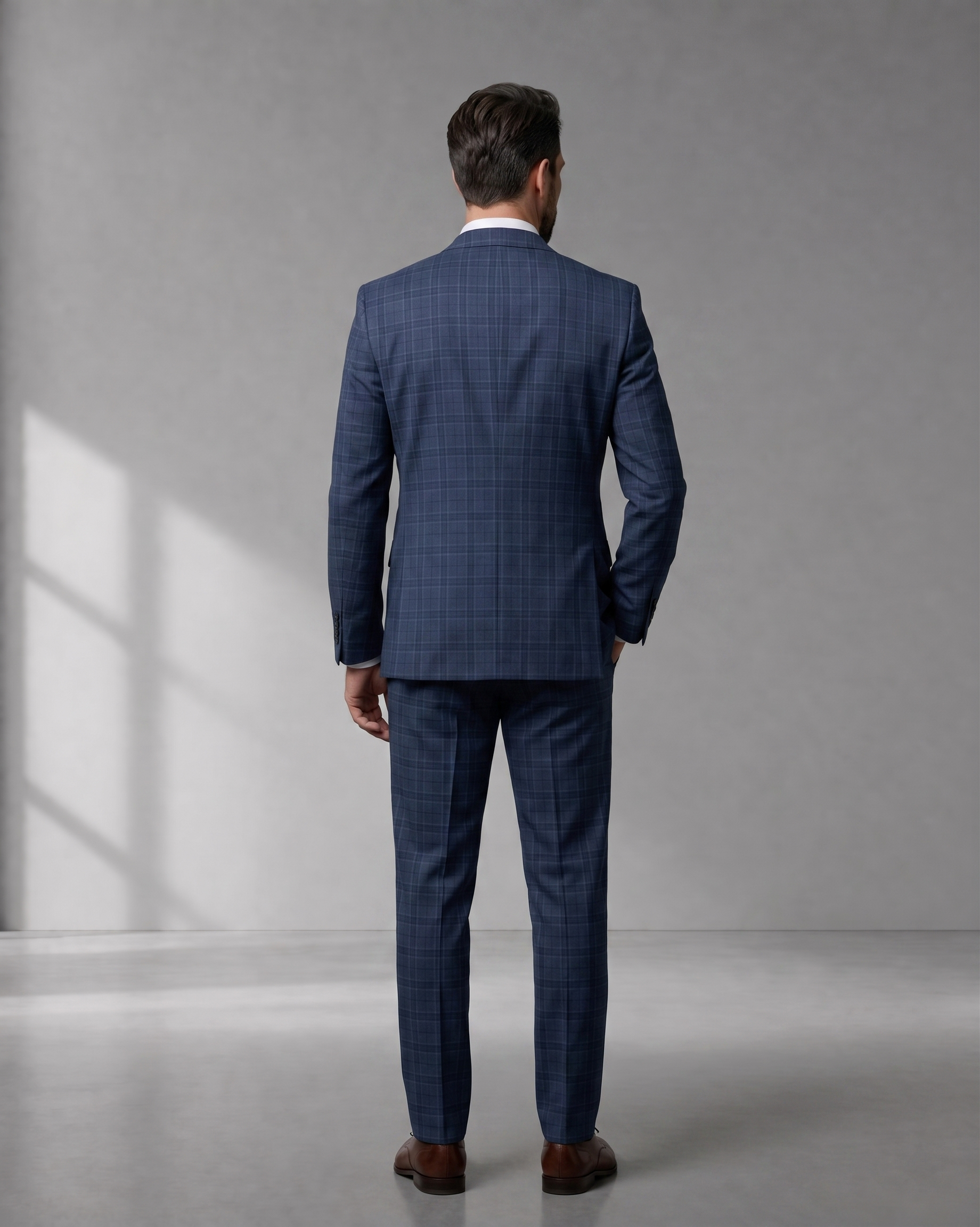 Costume Poliviscose Azul Quadrile