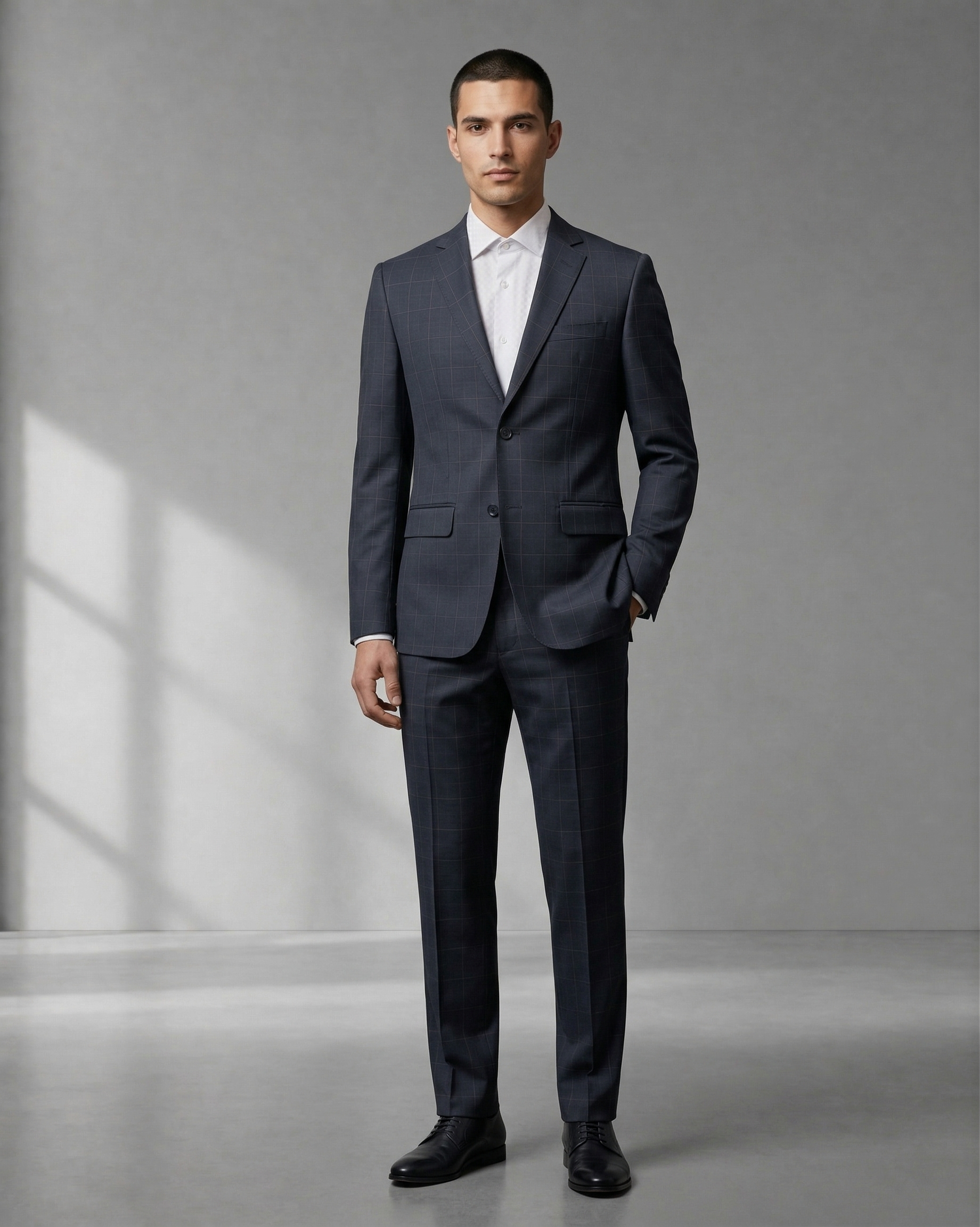 Costume Poliviscose Cinza Quadrile