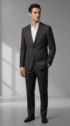 Costume Poliviscose Quadrile Cinza Chumbo