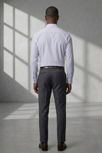 Camisa Social Masculina Risca de Giz em Azul