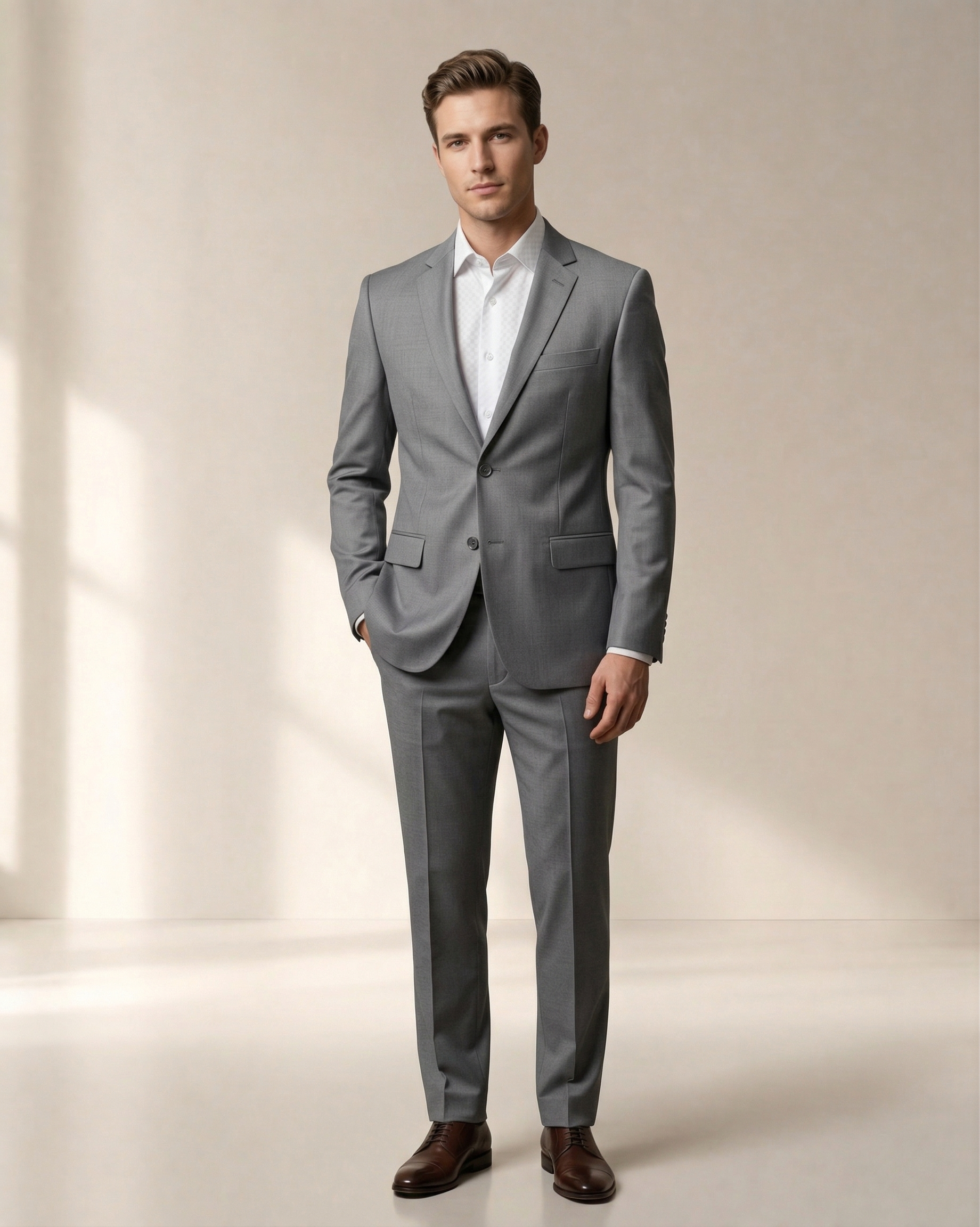 Costume Poliviscose Cinza Médio