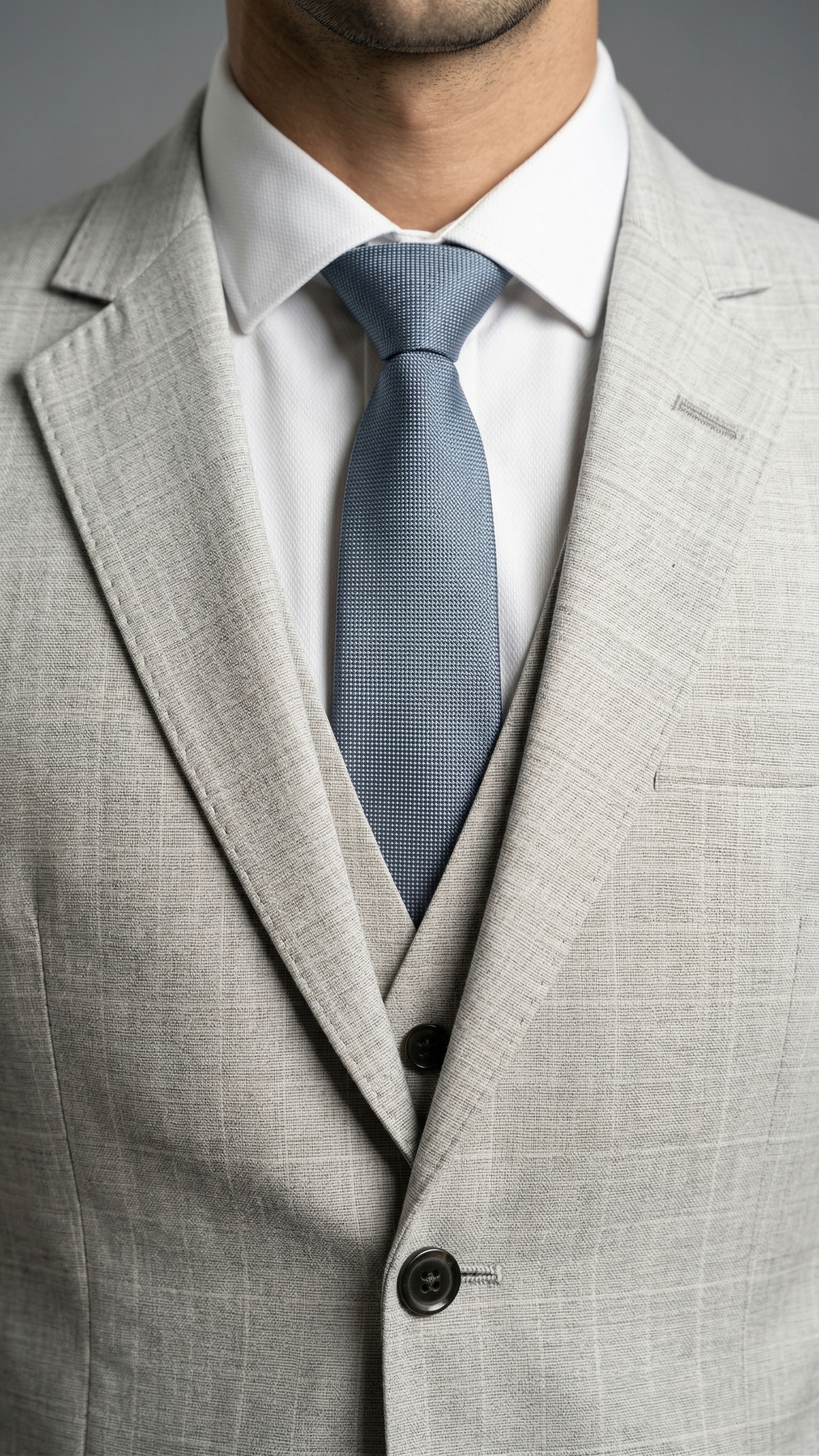 Terno Poliviscose Cinza Claro Mescla