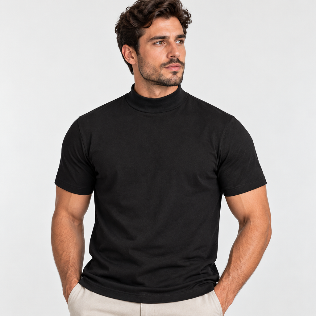 Camiseta Masculina Gola Alta Confort