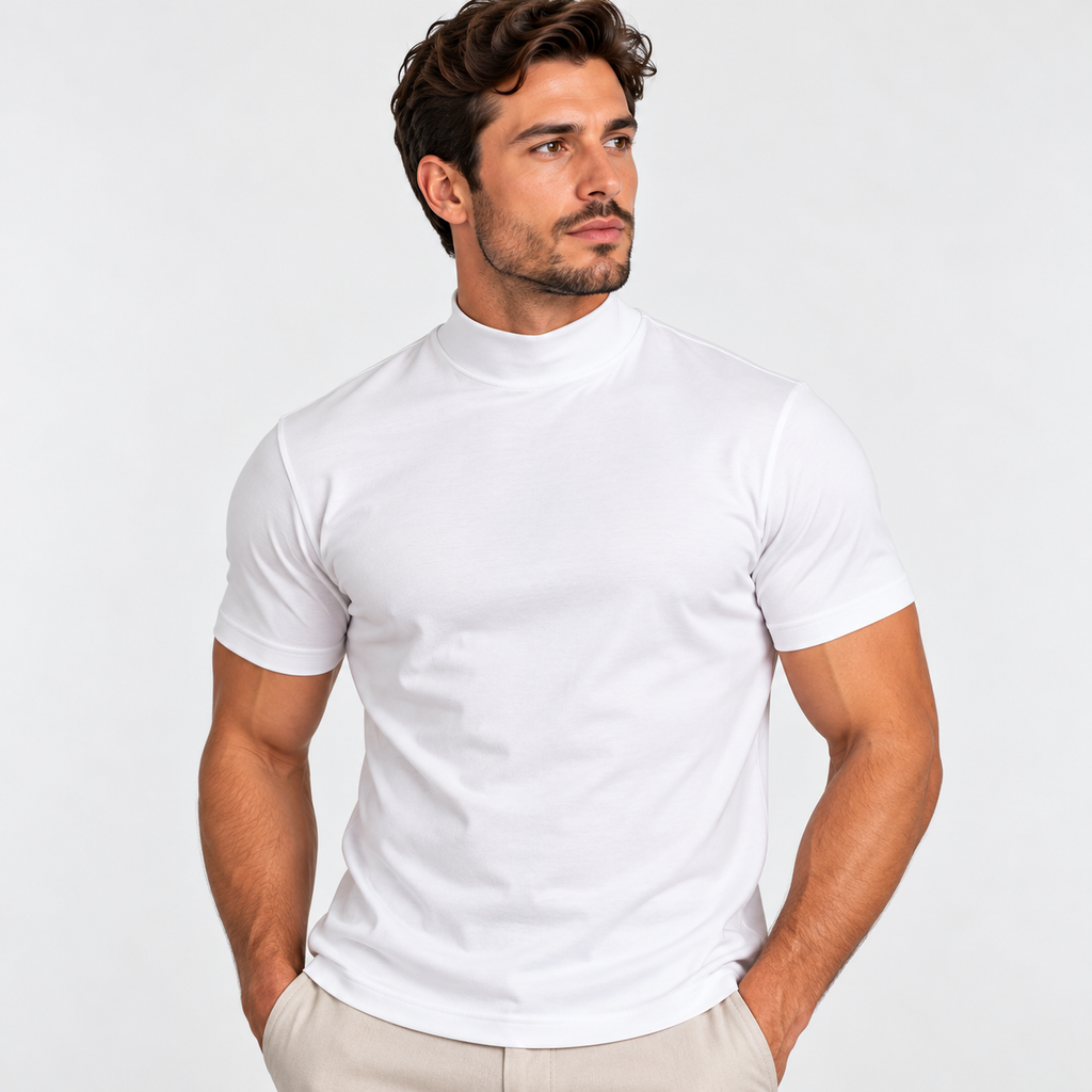 Camiseta Masculina Gola Alta Confort