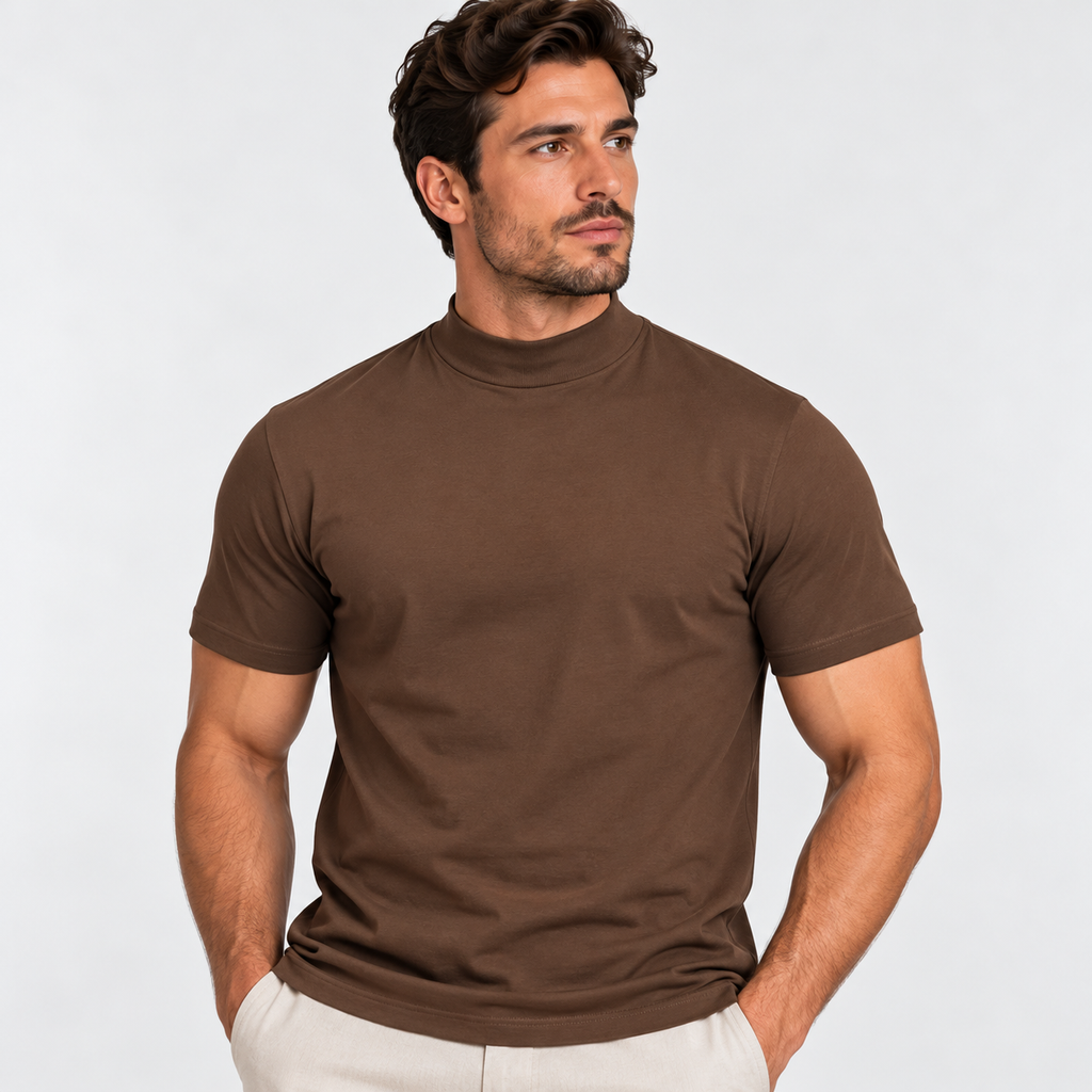 Camiseta Masculina Gola Alta Confort