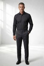 Camisa Social Masculina Riscas Brancas Quadrile