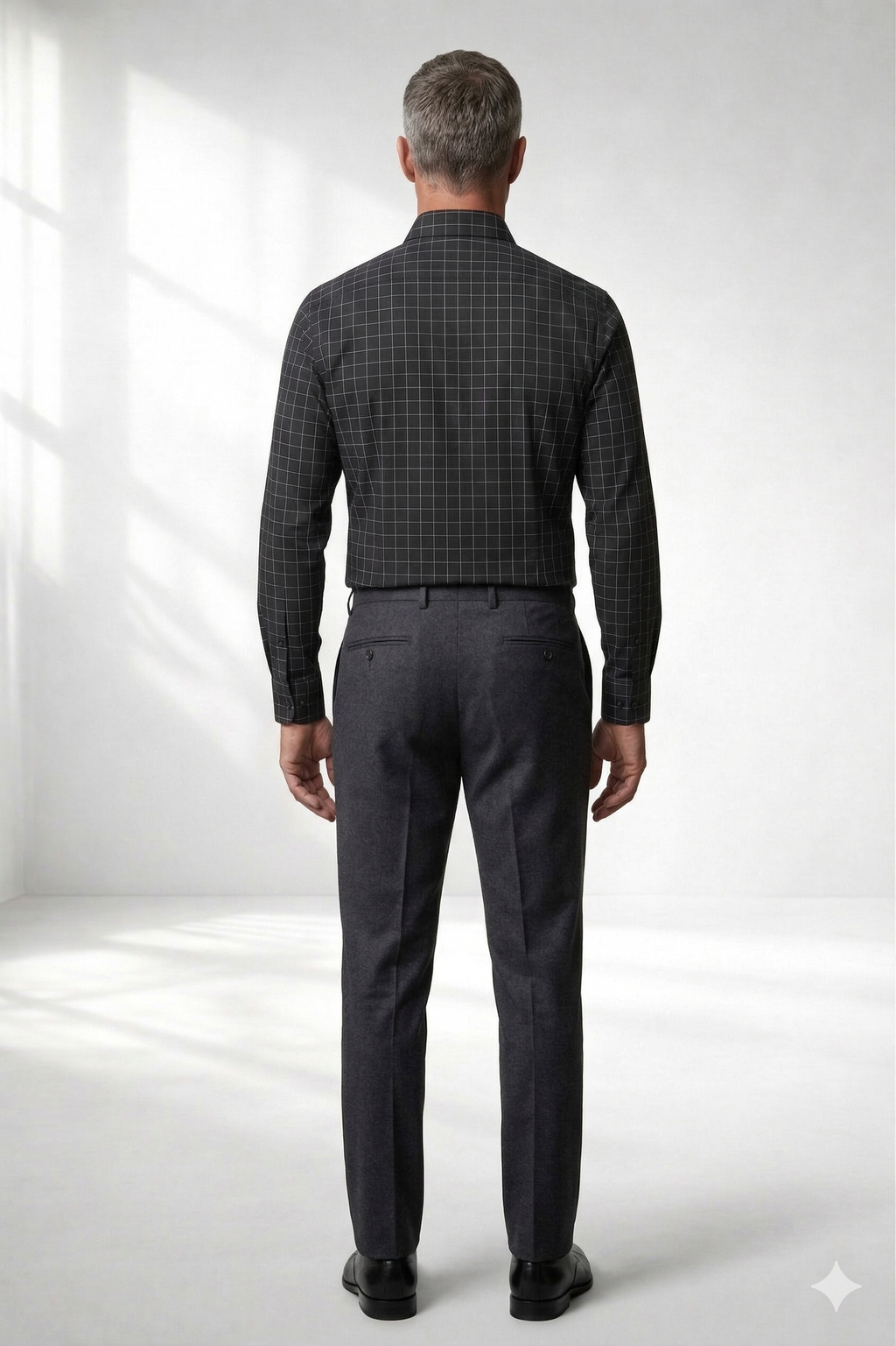 Camisa Social Masculina Riscas Brancas Quadrile