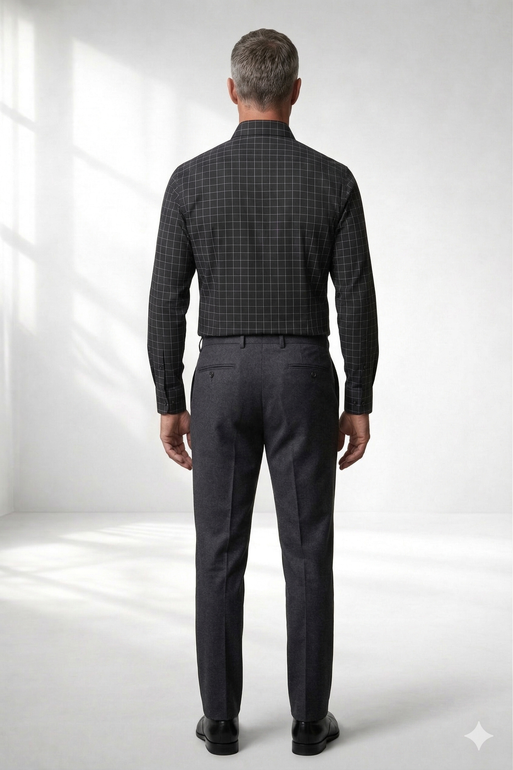 Camisa Social Masculina Riscas Brancas Quadrile